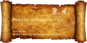 Matity Artemisz névjegykártya
